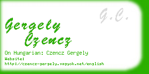 gergely czencz business card